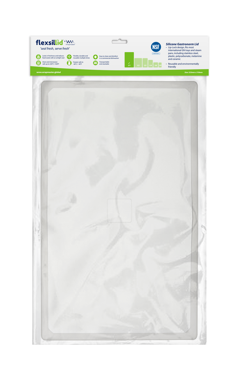 118625 - Flexsil lid  Gastronorm Silicone Clear lid 1/1 Full Pan - Catering Safe