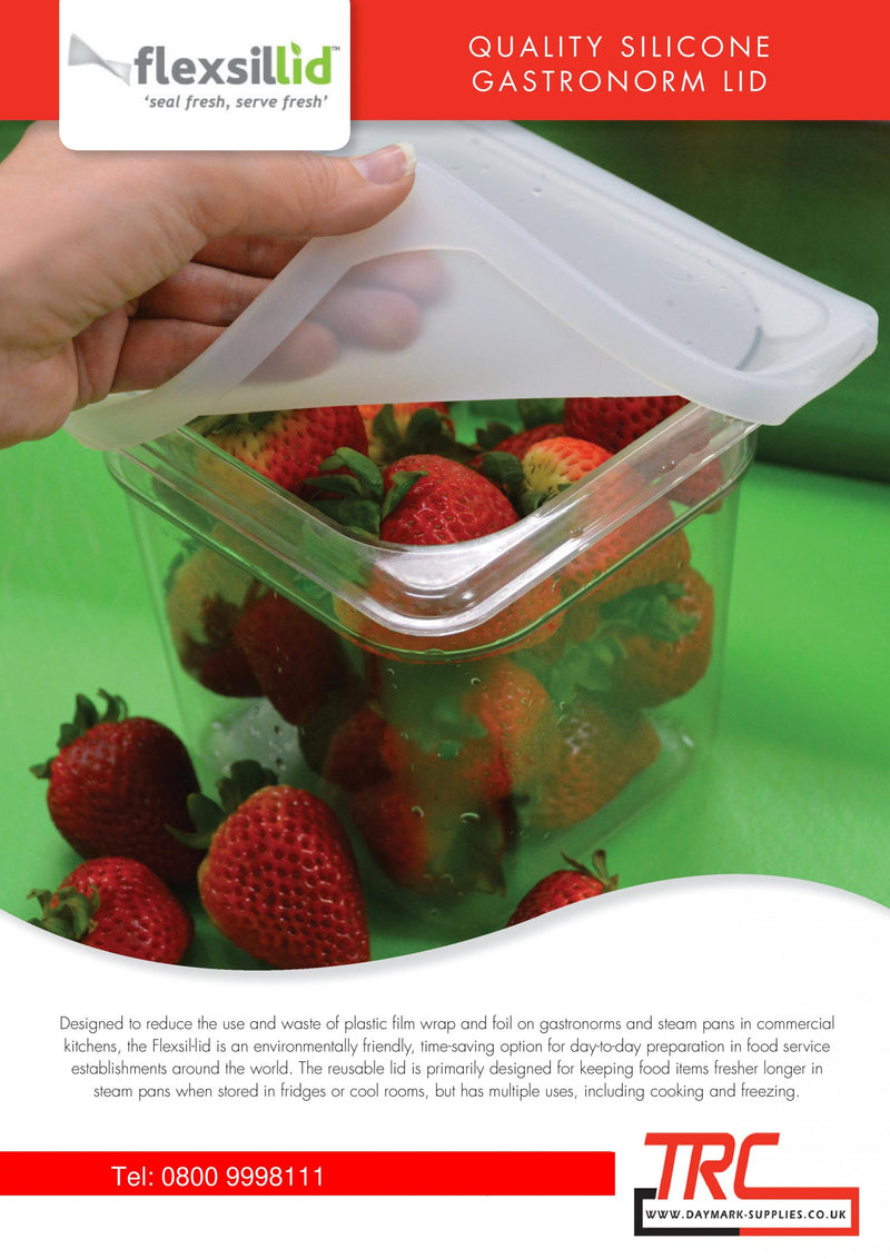 118627 - Flexsil lid  Gastronorm Silicone Clear lid 1/4 Quarter Pan