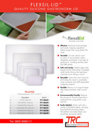 118627 - Flexsil lid  Gastronorm Silicone Clear lid 1/4 Quarter Pan - Catering Safe