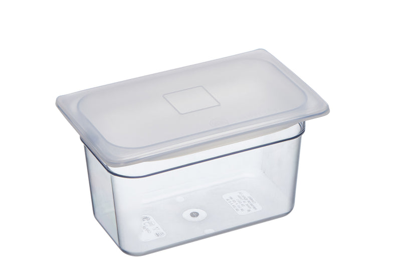 118627 - Flexsil lid  Gastronorm Silicone Clear lid 1/4 Quarter Pan - Catering Safe