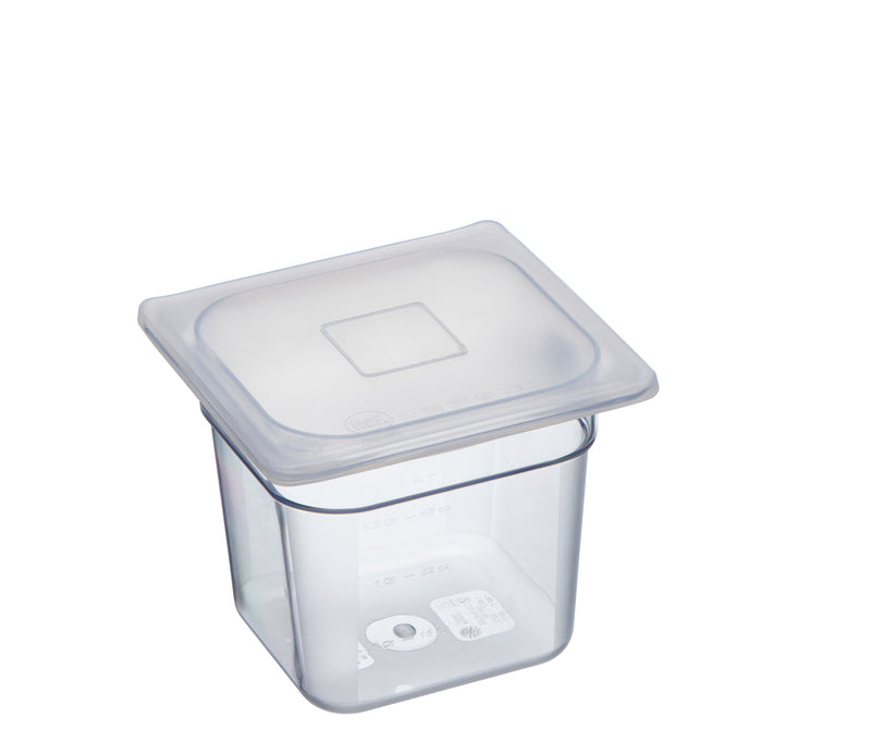 118628 - Flexsil lid  Gastronorm Silicone Clear lid 1/6 Sixth Pan - Catering Safe