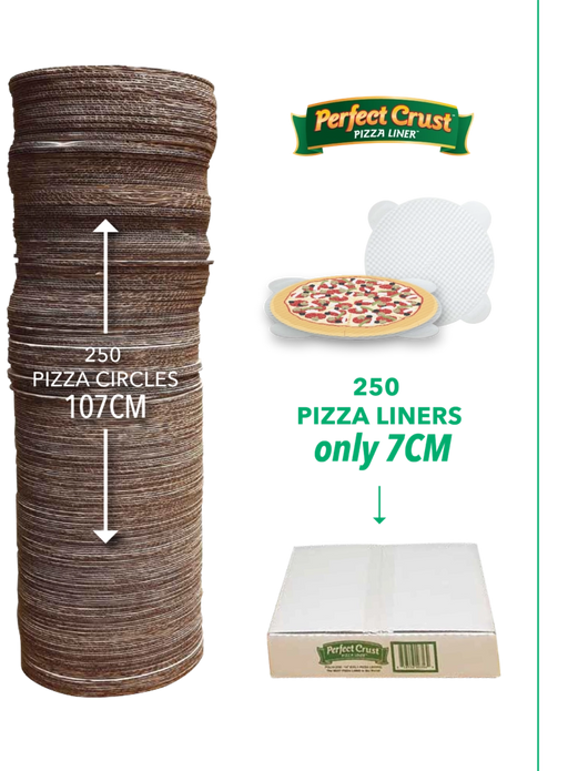 16" Circle Pizza Liner - The Perfect Crust™, for perfect crispness and freshness, 250 x per case, takeaway. - Catering Safe