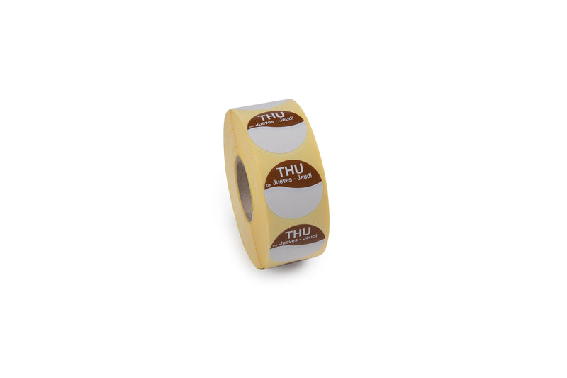 1143924 - Thursday - 19mm Circle Label DuraMark - Catering Safe